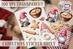 Christmas Sticker Sheet Watercolor Winter Holiday PNG Product Image 1