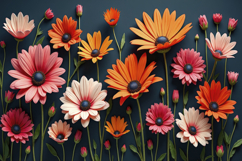 Colorful Floral Arrangement of Daisy-like Flowers Background Product Image 1