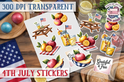 4th July sticker sheet USA Scrapbook PNG Independent Day Product Image 1