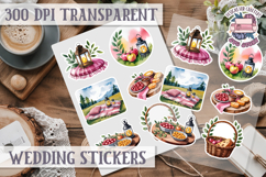 Boho sticker sheet Wedding Scrapbook PNG Love Aesthetic Product Image 1
