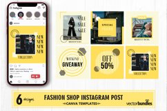 Fashion shop yellow color instagram post canva template Product Image 1