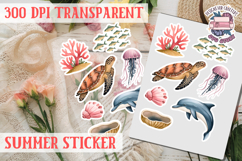 Summer sticker Cute flowers Love Picnic Beach Spring Product Image 1