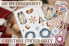 Christmas Watercolor Sticker Sheet Winter Cute Holiday PNG Product Image 1