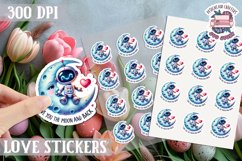 Love sticker Sheet Valentine Day Love You to the moon Product Image 1
