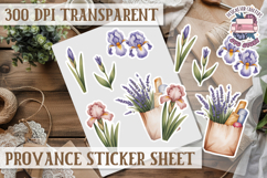 Cozy sticker sheet Flowers Scrapbook PNG Provence Product Image 1