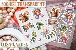 Cozy Garden sticker sheet Flowers Botanical PNG Cute Product Image 1