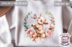 Cute Bunny and Lamb Spring Sublimation Design PNG Easter Product Image 1