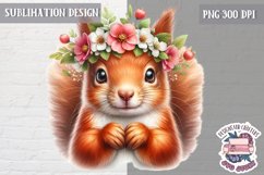 Cute Animal Sublimation Design PNG Spring Flowers Product Image 1