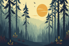 Sun With Forest Background Product Image 1