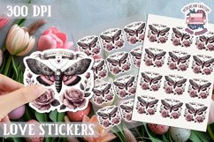 Love sticker Sheet Valentine Day Lovers Gothic Skull PNG Product Image 1