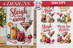 Christmas Cocktail Towels Clipart Sublimation 4 PNG Product Image 1