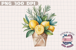 Sicilian Summer Market Clipart PNG Sublimation Fruit Lemon Product Image 1