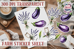 Farm sticker sheet Harvest Scrapbook PNG Vegetables Cozy Product Image 1