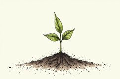 Young Plant Mound of Soil Background Wallpaper Product Image 1