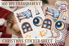 Christmas Watercolor Sticker Sheet Winter Cute Holiday PNG Product Image 1