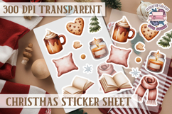 Christmas Watercolor Sticker Sheet Winter Cute Holiday PNG Product Image 1