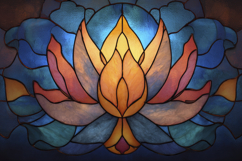 Stained Glass Lotus Flower Background Wallpaper Product Image 1