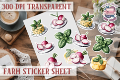 Farm sticker sheet Harvest Scrapbook PNG Vegetables Cozy Product Image 1