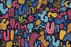 Colorful Line Doodle Background Wallpaper Product Image 1
