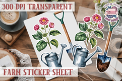 Farm sticker sheet Harvest Scrapbook PNG Vegetables Cozy Product Image 1