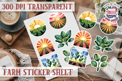 Farm sticker sheet Harvest Scrapbook PNG Vegetables Cozy Product Image 1