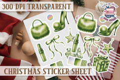 Christmas Watercolor Sticker Sheet Winter Cute Holiday PNG Product Image 1