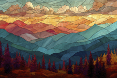 Stained Glass Nature Background Wallpaper Product Image 1