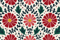 Folk Floral Pattern Background Product Image 1