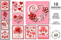 Valentine's Day Layered Wall Decors Bundle Laser Cut Product Image 1