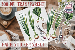 Farm sticker sheet Harvest Scrapbook PNG Vegetables Cozy Product Image 1