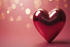 Red Heart on a Pink Background Wallpaper Product Image 1