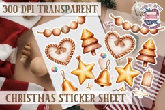 Christmas Watercolor Sticker Sheet Winter Cute Holiday PNG Product Image 1