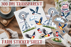 Farm sticker sheet Harvest Scrapbook PNG Vegetables Cozy Product Image 1