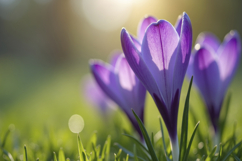 Purple Crocuses Background Wallpaper Product Image 1