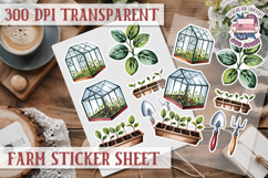 Farm sticker sheet Harvest Scrapbook PNG Vegetables Cozy Product Image 1