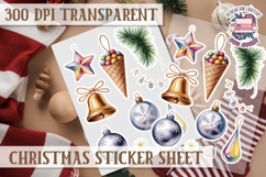 Christmas Watercolor Sticker Sheet Winter Cute Holiday PNG Product Image 1