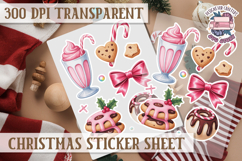 Christmas Watercolor Sticker Sheet Winter Cute Holiday PNG Product Image 1