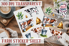 Farm sticker sheet Harvest Scrapbook PNG Vegetables Cozy Product Image 1