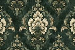 Green Damask Pattern Background Wallpaper Product Image 1
