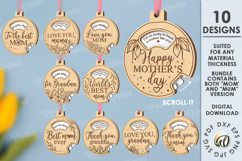 Mother’s Day Ornaments Laser Cut Bundle. Mother&#039;s Gift SVG Product Image 1