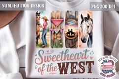 Cowgirl Brushstrokes PNG Sublimation Cow Horse Product Image 1
