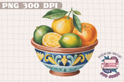 Sicilian Summer Market Clipart PNG Sublimation Fruit Lemon Product Image 1