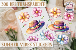 Summer sticker sheet Scrapbook PNG Flowers Vibe Fruits Product Image 1