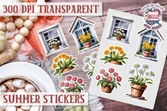 Summer Vibes sticker sheet Beach Scrapbook PNG Flowers Product Image 1