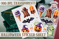 Halloween sticker sheet Creepy Scrapbook PNG Funny Skulls Product Image 1