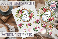 Boho sticker sheet Wedding Scrapbook PNG Love Aesthetic Product Image 1