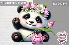 Cute Easter Baby Animal Sublimation Design PNG Spring Flower Product Image 1