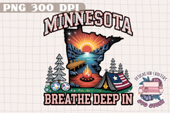 USA STATE America Summer Camping PNG Watercolor Design Sign Product Image 1