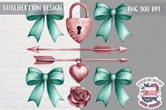 St Valentine’s Coquette Bow PNG Holidays Funny Watercolor Product Image 1