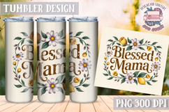 Mother&#039;s Day Tumbler WRAP Vintage Quote Flowers Sublimation Product Image 1